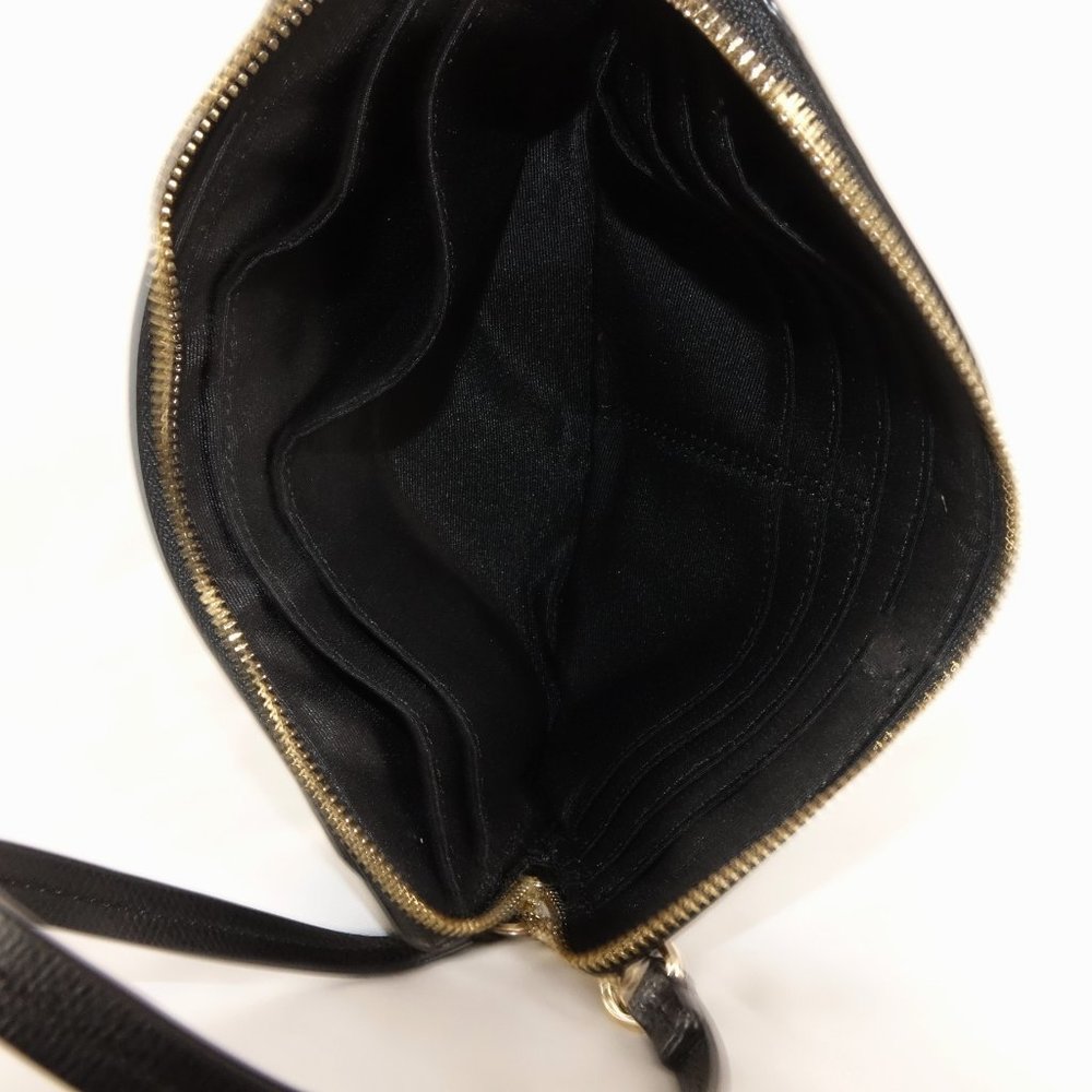 Coach Signature Double Zip Wristlet / Wallet PVC Leather F52848 Brown Black - Picture 11 of 11